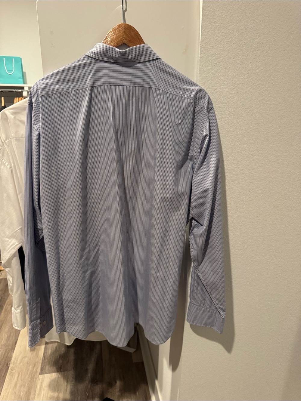 Polo by Ralph Lauren Blue and White Pinstripe Dress Shirt - Picture 5 of 6